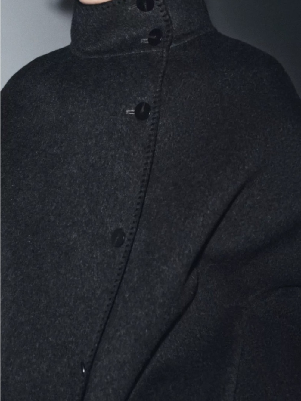 *nwt* Zara Wool Blanket Stitch Grey Coat - Picture 5 of 6